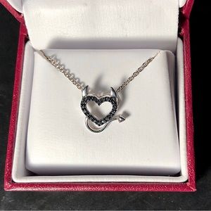 Black Diamond Devil Heart Necklace
